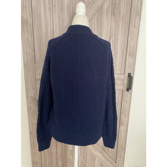 J crew navy mock neck long sleeve sweater size medium - Picture 4 of 6